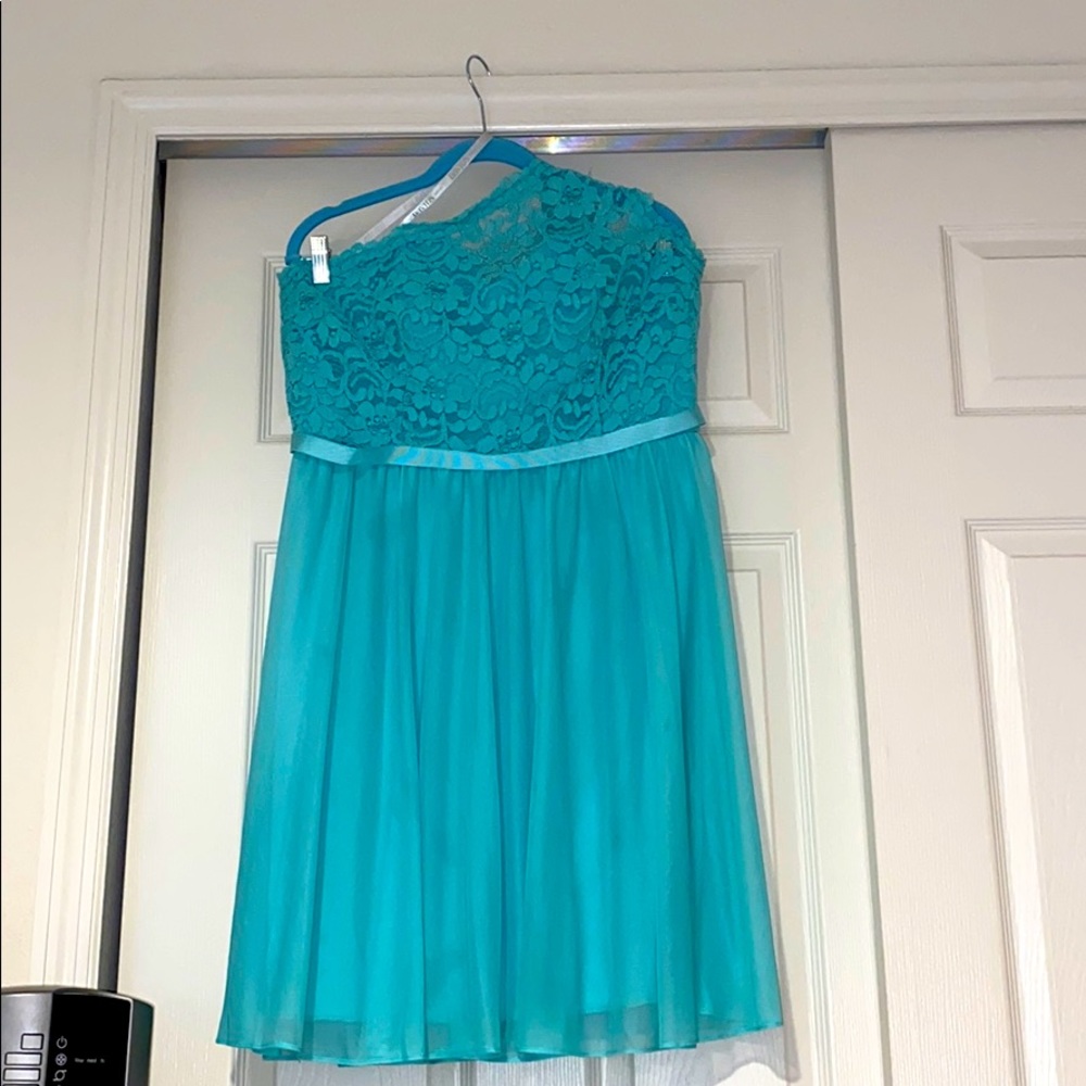 Short Lace One Shoulder Bridesmaid Dress Spa